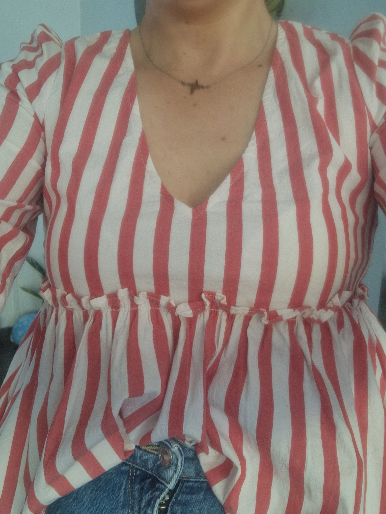✨ ZARA red and white blouse Size S ✨ – photo 8